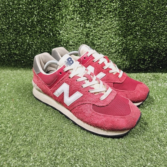 New Balance Other - New Balance 574 Premium OG Pack Varsity Red Suede Shoes Mens Size 10